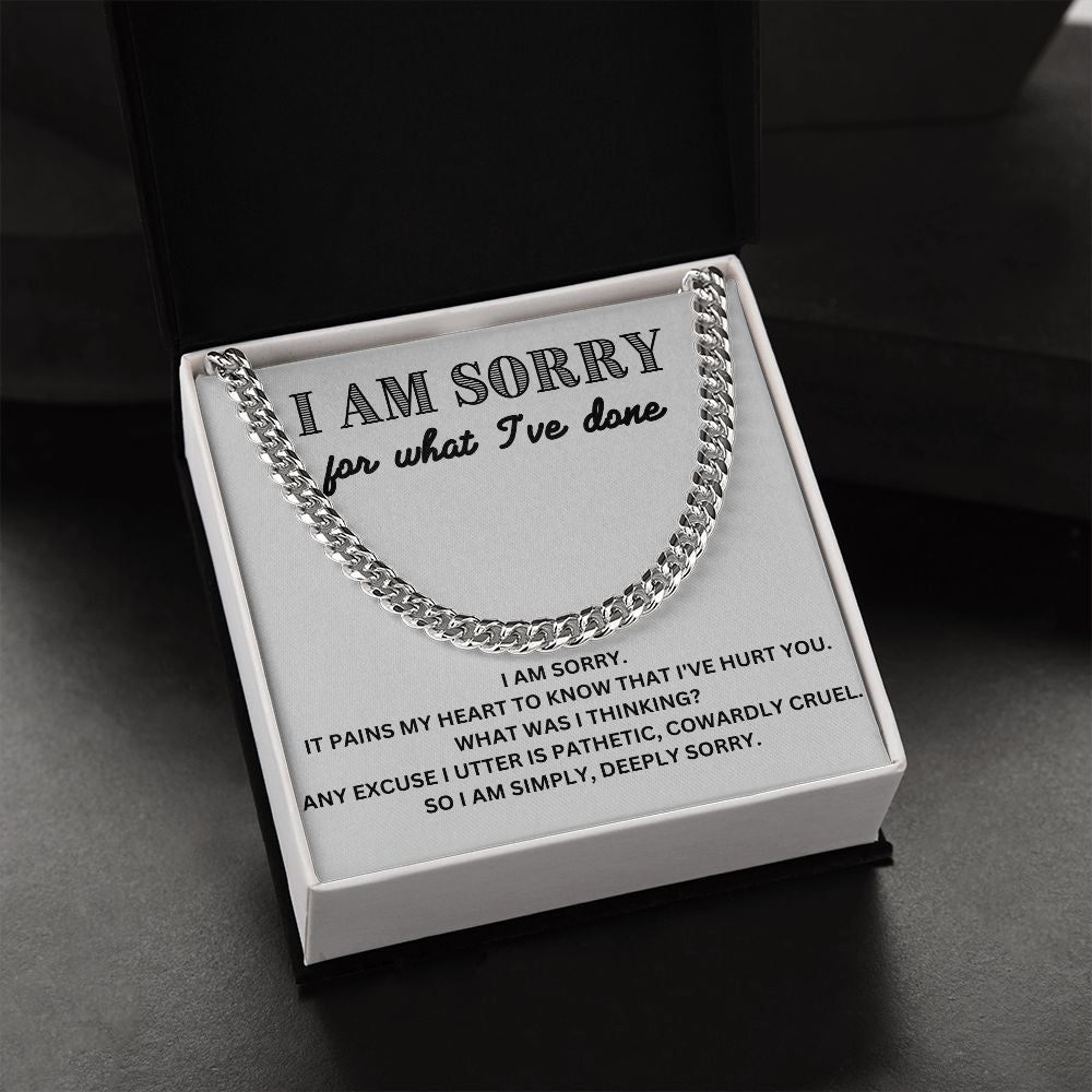 Apologize in Style - Cuban Link Chain Necklace - The Meaningful 'I'm Sorry' Gift for Him