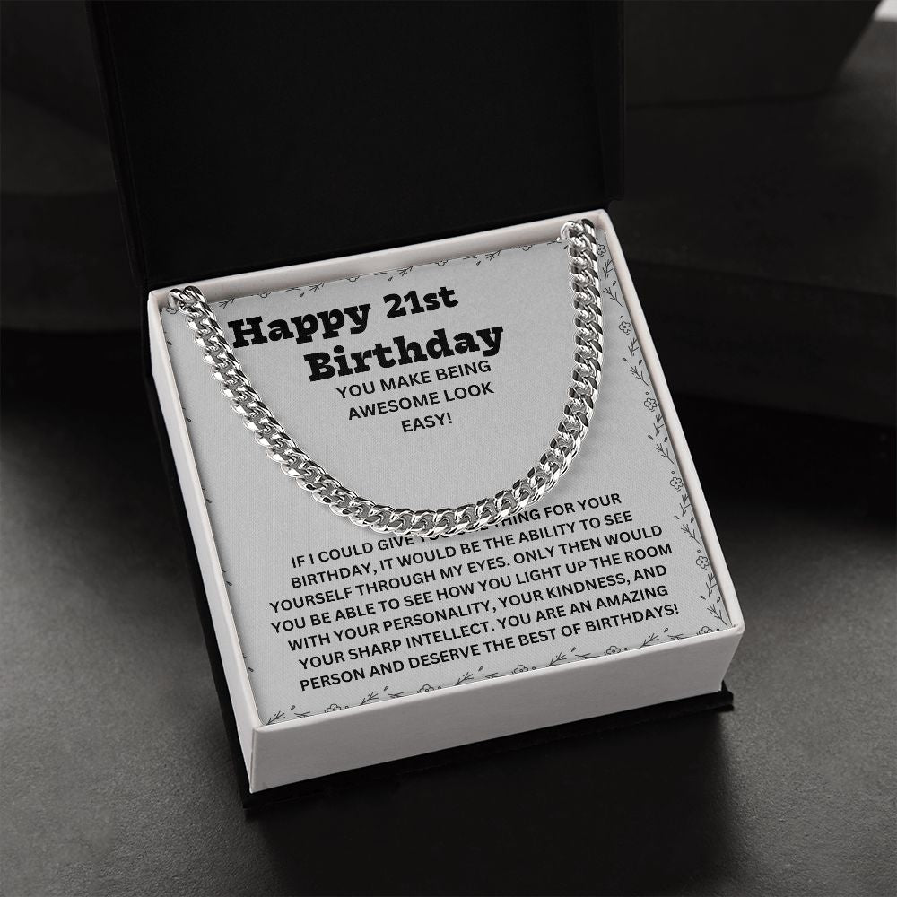 Give Him a Gift He'll Treasure Forever - Our Cuban Link Chain Necklace in Stainless Steel for His 21st Birthday