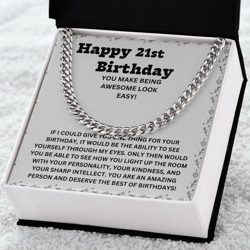 Give Him a Gift He'll Treasure Forever - Our Cuban Link Chain Necklace in Stainless Steel for His 21st Birthday