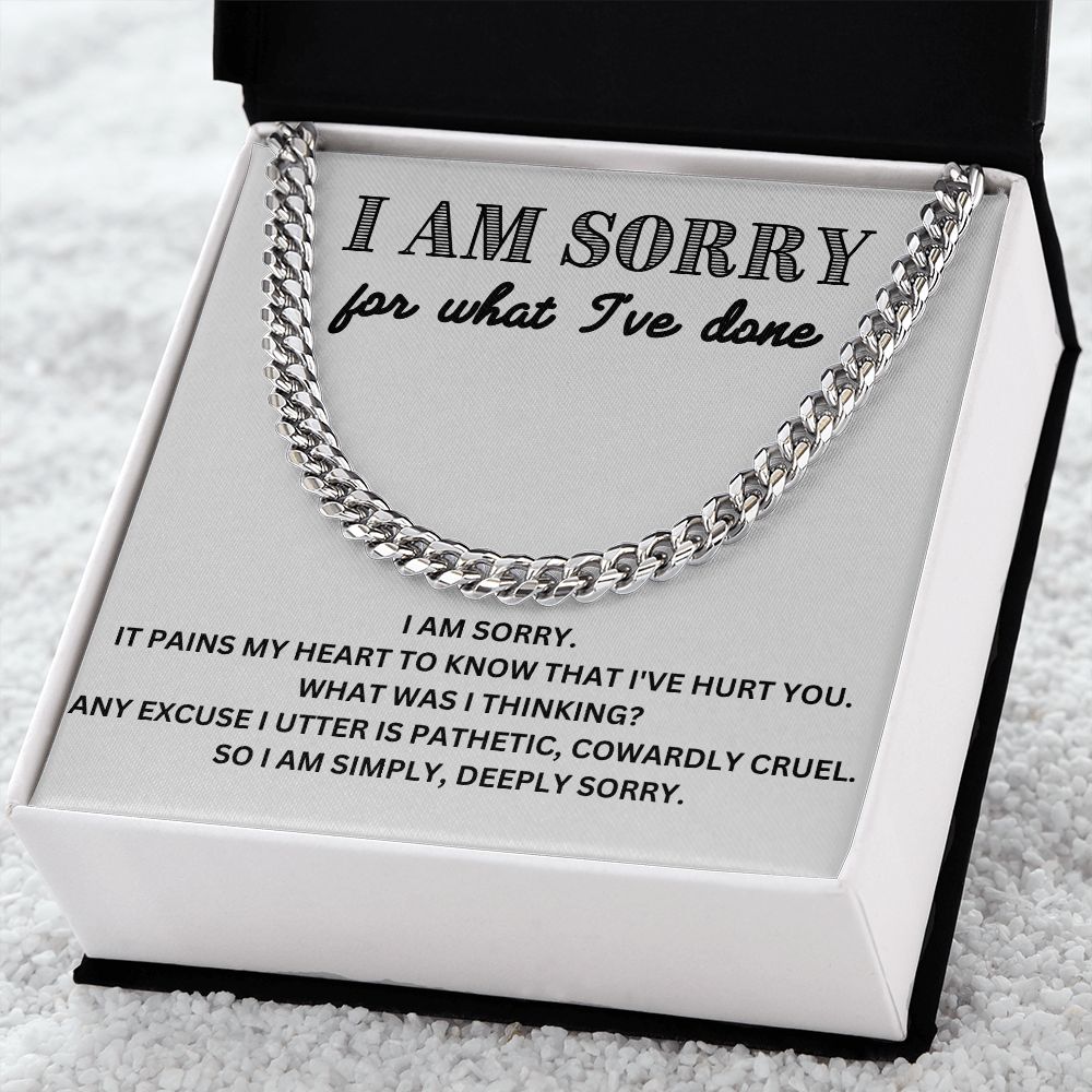 Apologize in Style - Cuban Link Chain Necklace - The Meaningful 'I'm Sorry' Gift for Him