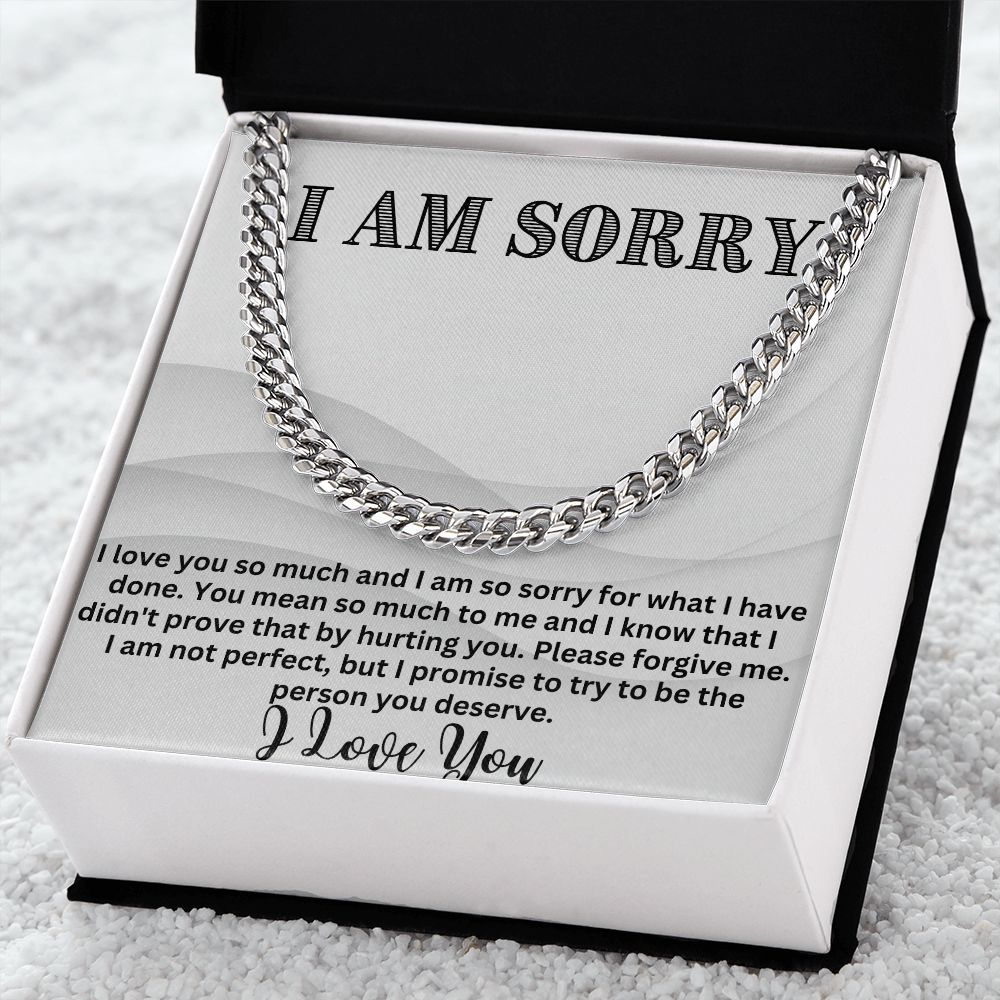 Bridge the Gap with Style: Cuban Link Chain Necklace - The Ultimate I'm Sorry Gift for Him