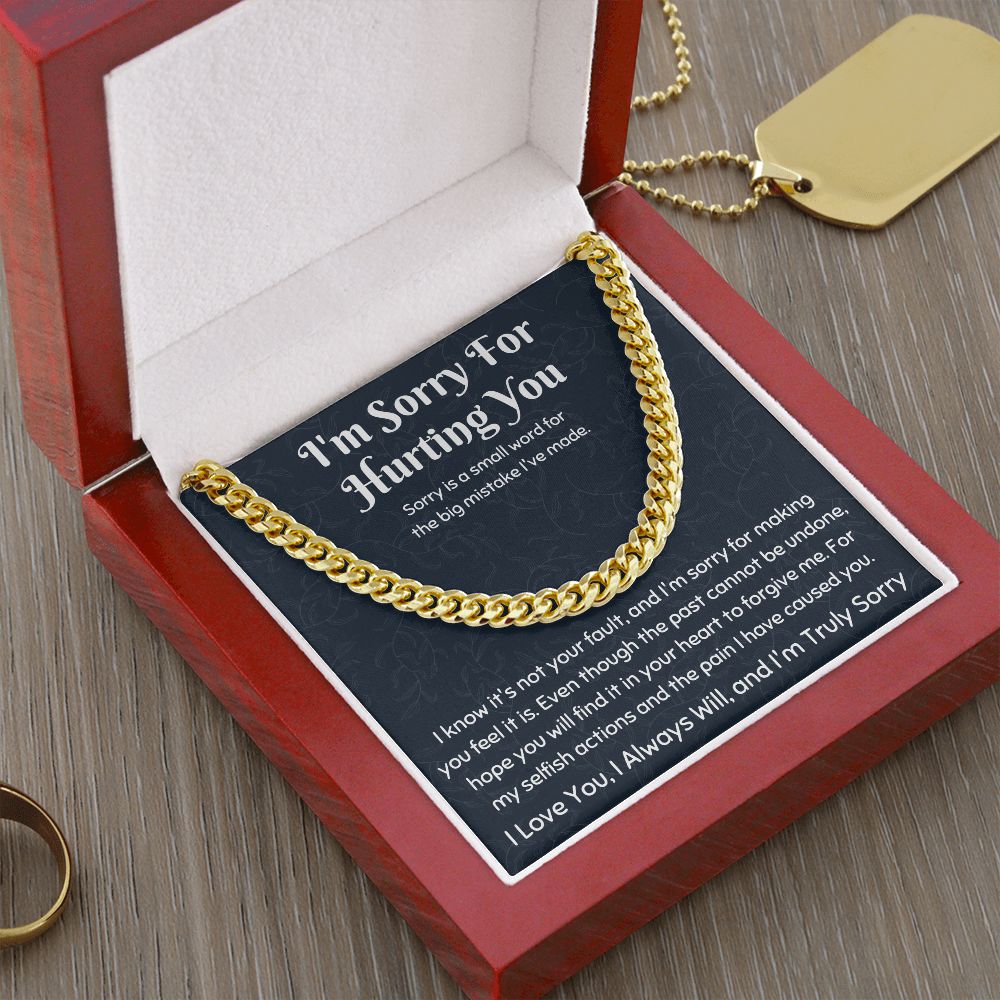 Bridge the Gap with Style: Cuban Link Chain Necklace - The Ultimate I'm Sorry Gift for Him