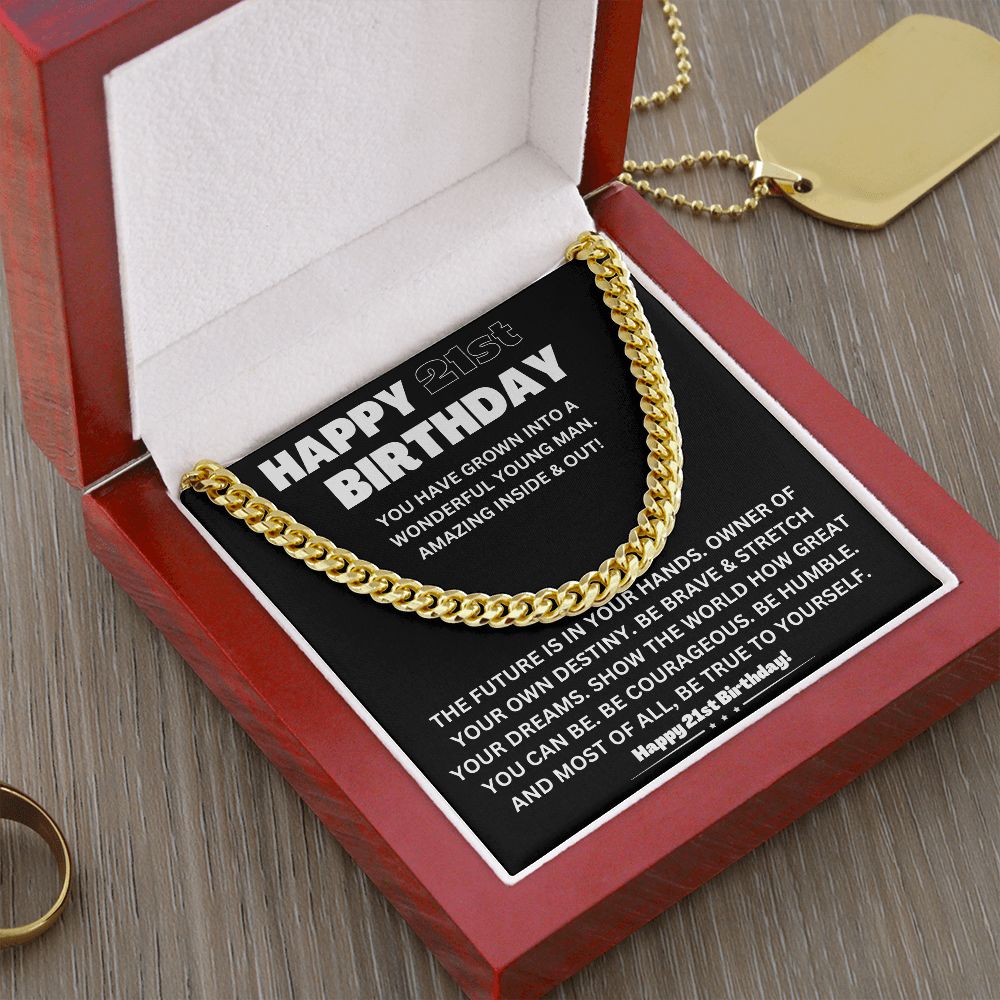 Make His 21st Birthday Unforgettable with Our Cuban Link Chain Necklace in Stainless Steel - A Stylish and Timeless Gift