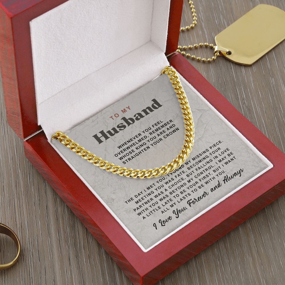To My Husband Cuban Chain Necklace For Husband B0BPPY4J8B