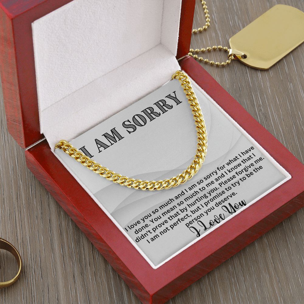Bridge the Gap with Style: Cuban Link Chain Necklace - The Ultimate I'm Sorry Gift for Him