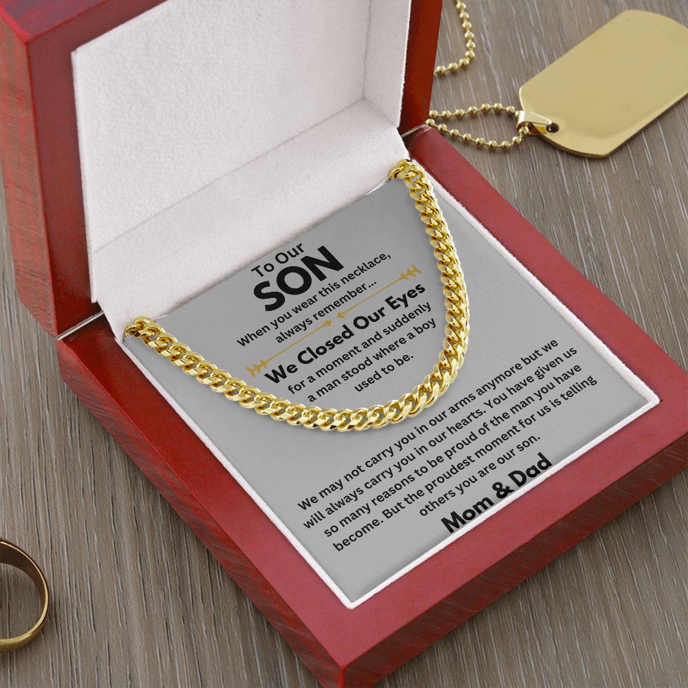 To My Amazing Son Necklace - Heartfelt Gift from Mom or Dad - High-Quality Materials - Comes in a Gift Box