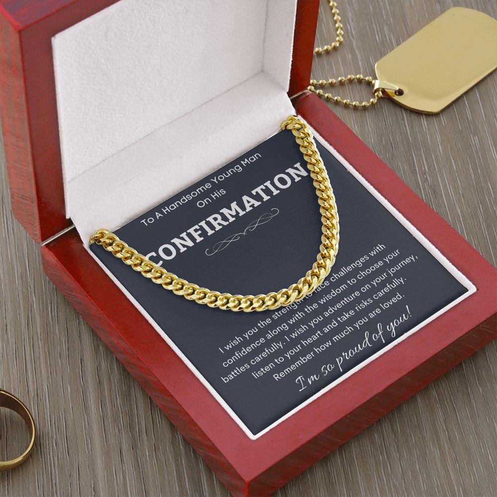 Beautiful Jewelry Gifts for Confirmation, Confirmation Necklace Gift, Baptism Gift, Confirmation Necklace for Teenboys, Christian Necklace Gift, First Communion Gift, Goddaughter Gif SNJW23-280203
