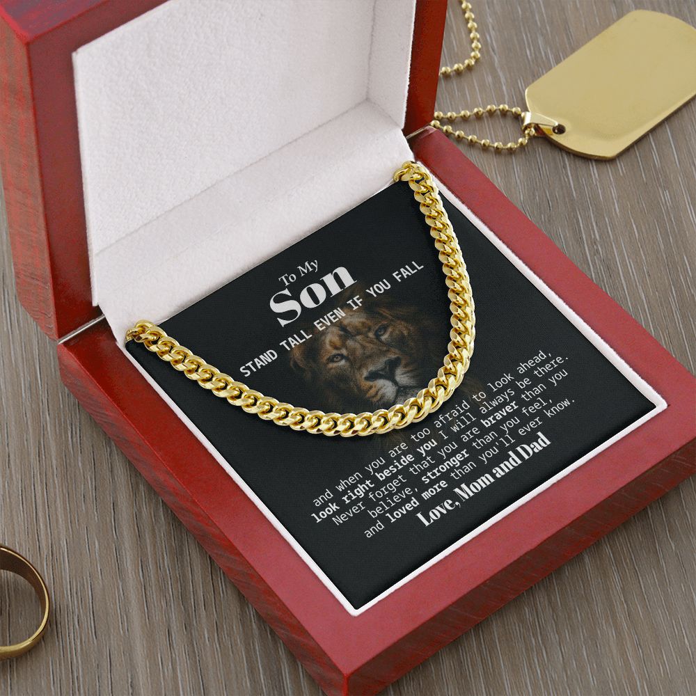 To My Son Stainless Steel Cuban Chain Necklace M4-UGY2-LURZ B0B3THZRJV