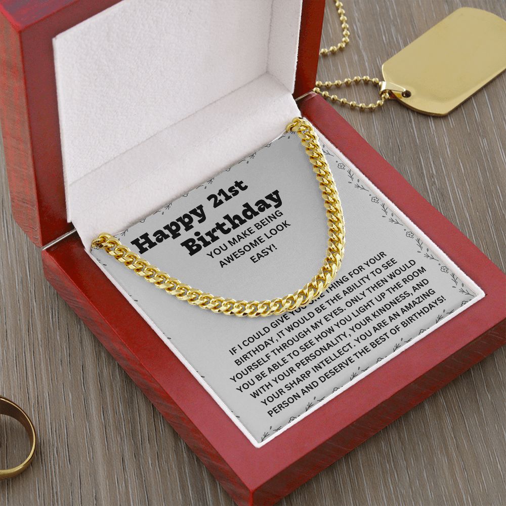 Give Him a Gift He'll Treasure Forever - Our Cuban Link Chain Necklace in Stainless Steel for His 21st Birthday