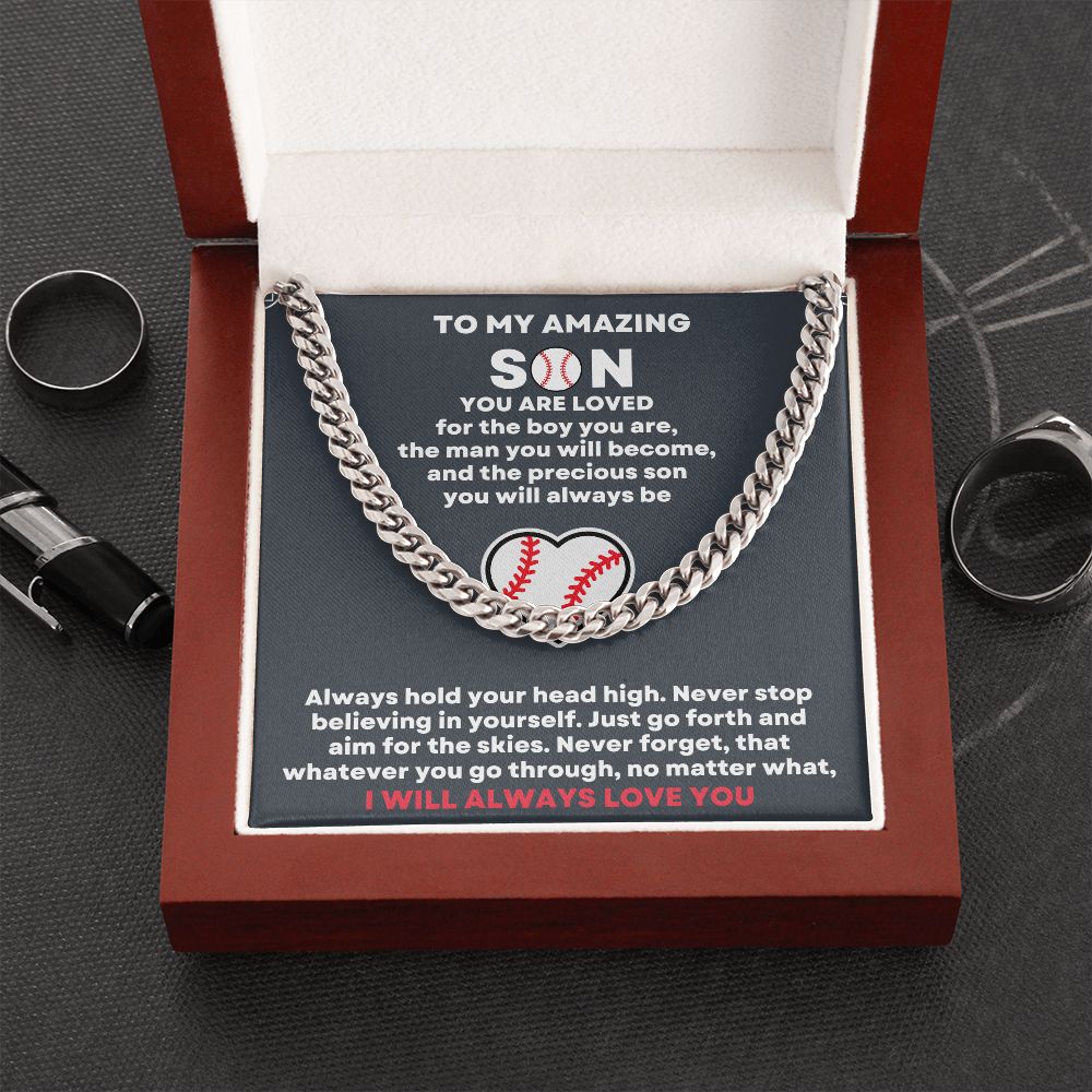 "Celebrate the Season with the Best Baseball Gifts for Boys Necklace - Perfect for the Holidays!"