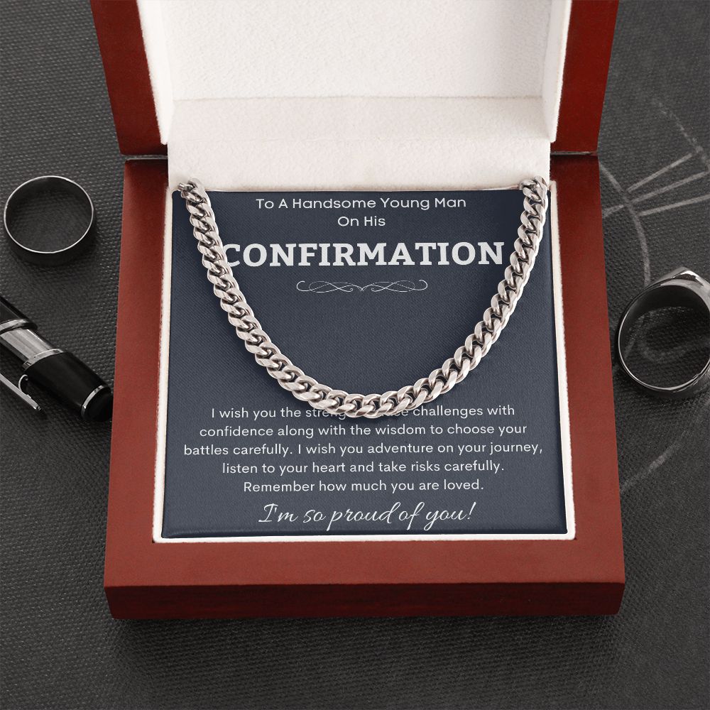 Beautiful Jewelry Gifts for Confirmation, Confirmation Necklace Gift, Baptism Gift, Confirmation Necklace for Teenboys, Christian Necklace Gift, First Communion Gift, Goddaughter Gif SNJW23-280203