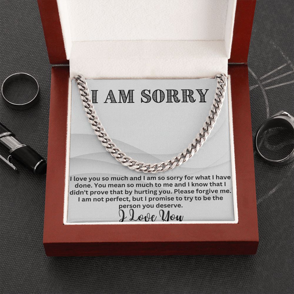 Bridge the Gap with Style: Cuban Link Chain Necklace - The Ultimate I'm Sorry Gift for Him