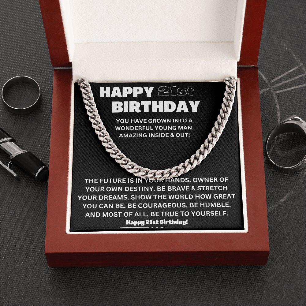 Make His 21st Birthday Unforgettable with Our Cuban Link Chain Necklace in Stainless Steel - A Stylish and Timeless Gift