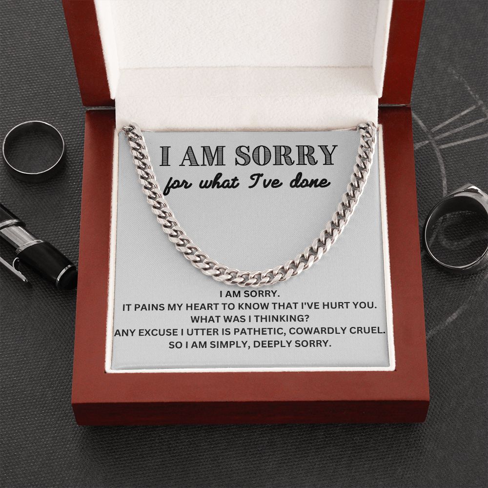 Apologize in Style - Cuban Link Chain Necklace - The Meaningful 'I'm Sorry' Gift for Him