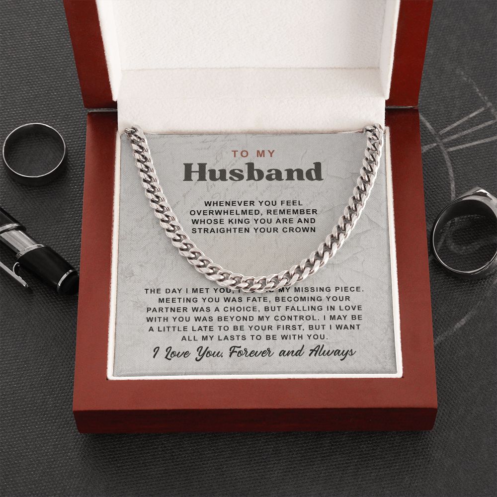 To My Husband Cuban Chain Necklace For Husband B0BPPY4J8B
