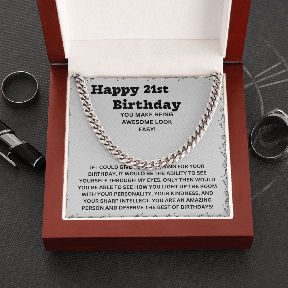 Give Him a Gift He'll Treasure Forever - Our Cuban Link Chain Necklace in Stainless Steel for His 21st Birthday