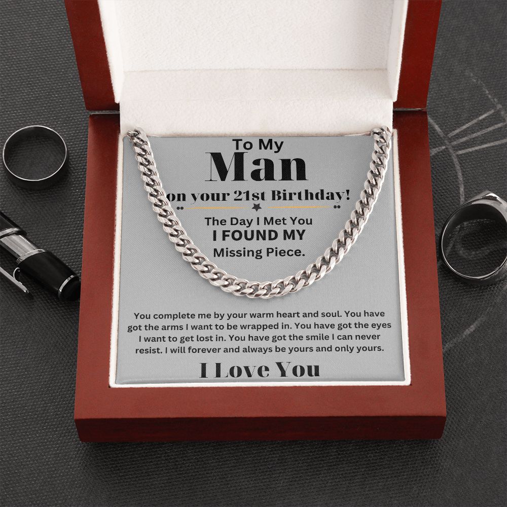 21st Birthday Gifts for Him - Cuban Link Chain Necklace in Stainless Steel - Comes in an Elegant Gift Box - Perfect Present for Fashion-Conscious Men