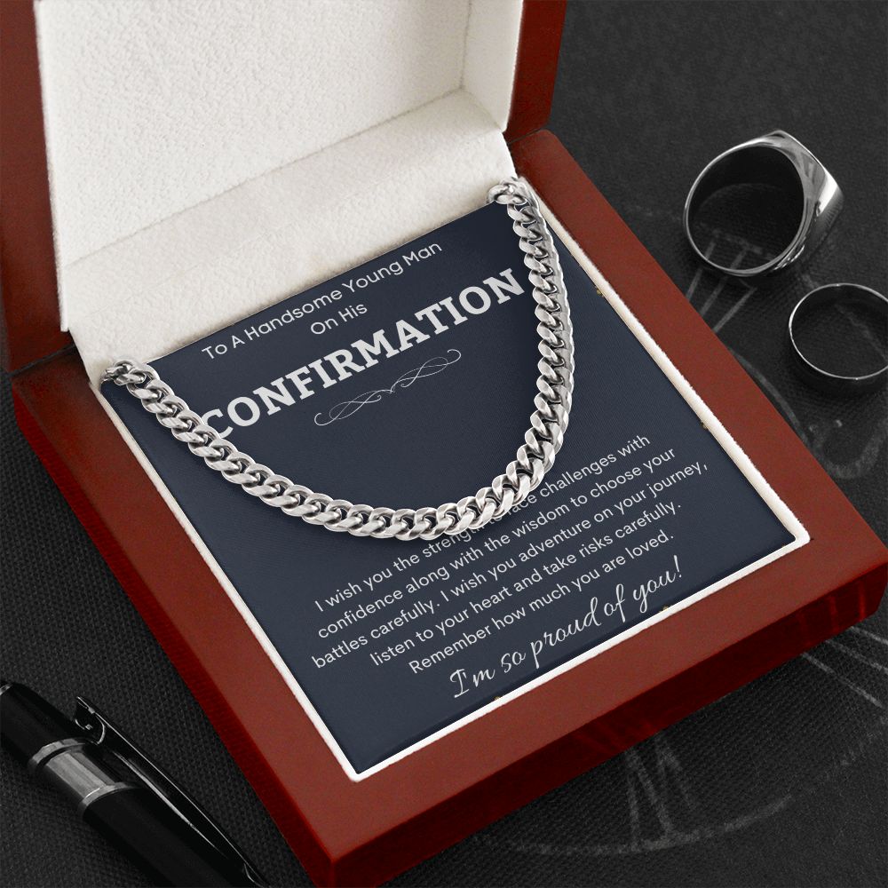 Beautiful Jewelry Gifts for Confirmation, Confirmation Necklace Gift, Baptism Gift, Confirmation Necklace for Teenboys, Christian Necklace Gift, First Communion Gift, Goddaughter Gif SNJW23-280203