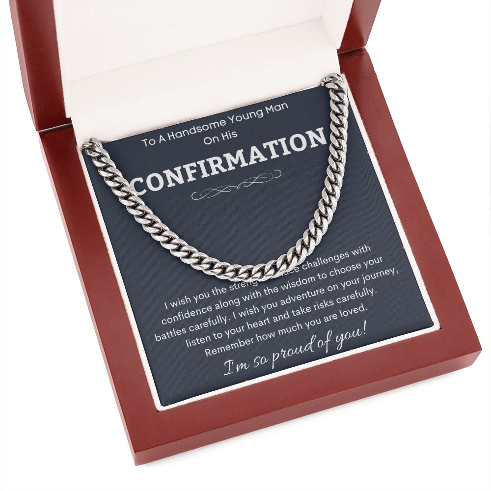 Beautiful Jewelry Gifts for Confirmation, Confirmation Necklace Gift, Baptism Gift, Confirmation Necklace for Teenboys, Christian Necklace Gift, First Communion Gift, Goddaughter Gif SNJW23-280203