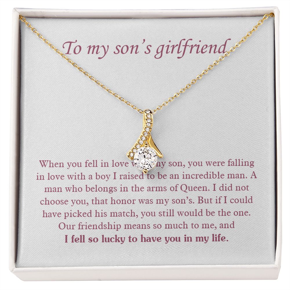 Son's Girlfriend Necklace Gift, Birthday Gift for Sons Girlfriend, Christmas Gift for Sons Girlfriend, To My Son's Girlfriend