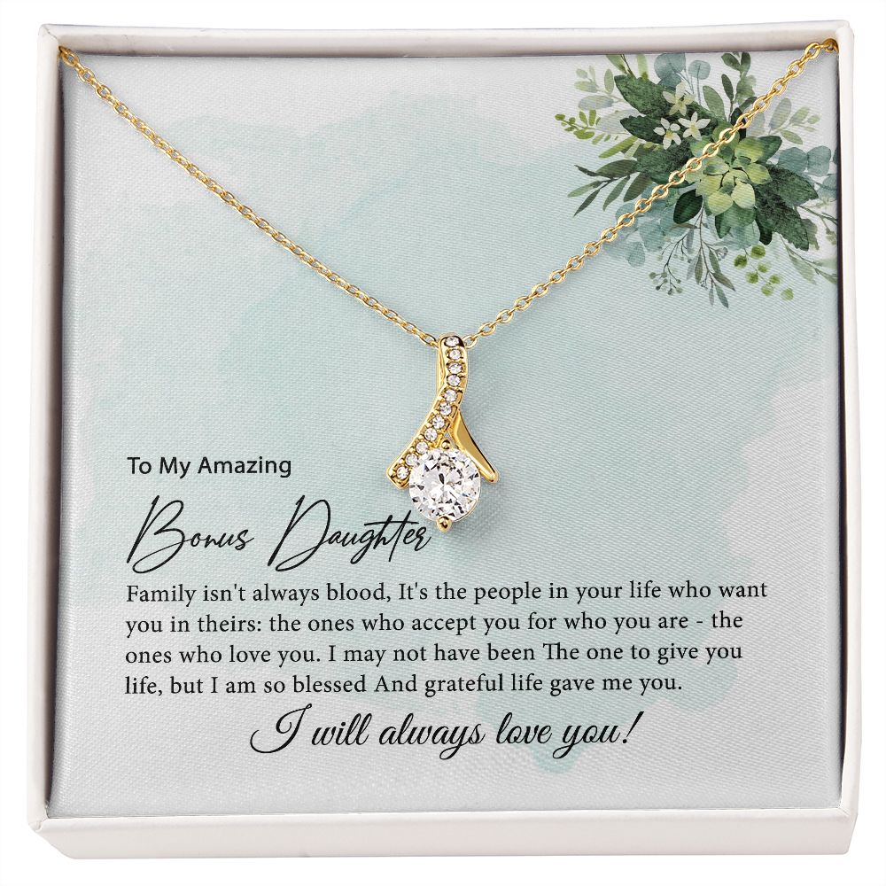 Bonus Daughter Gift, To my Bonus Daughter, Step daughter Gifts from Stepmom, Stepdaughter Gift, Bonus Daughter, Bonus Daughter Necklace JWSN110745 B0BLP8Q8BH