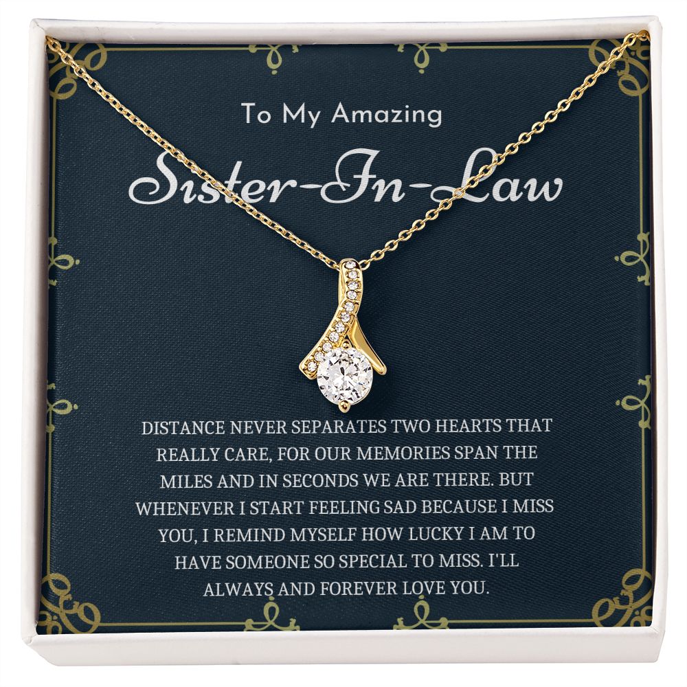 To My Sister-In-Law Gift - Sentimental Pendant Necklace in a Beautiful Gift Box, Birthday Gift, Christmas Gift, Sister in Law Gift from Bride, Gift for Sister in Law, sister in law necklace, wedding gift SNJW23-240205