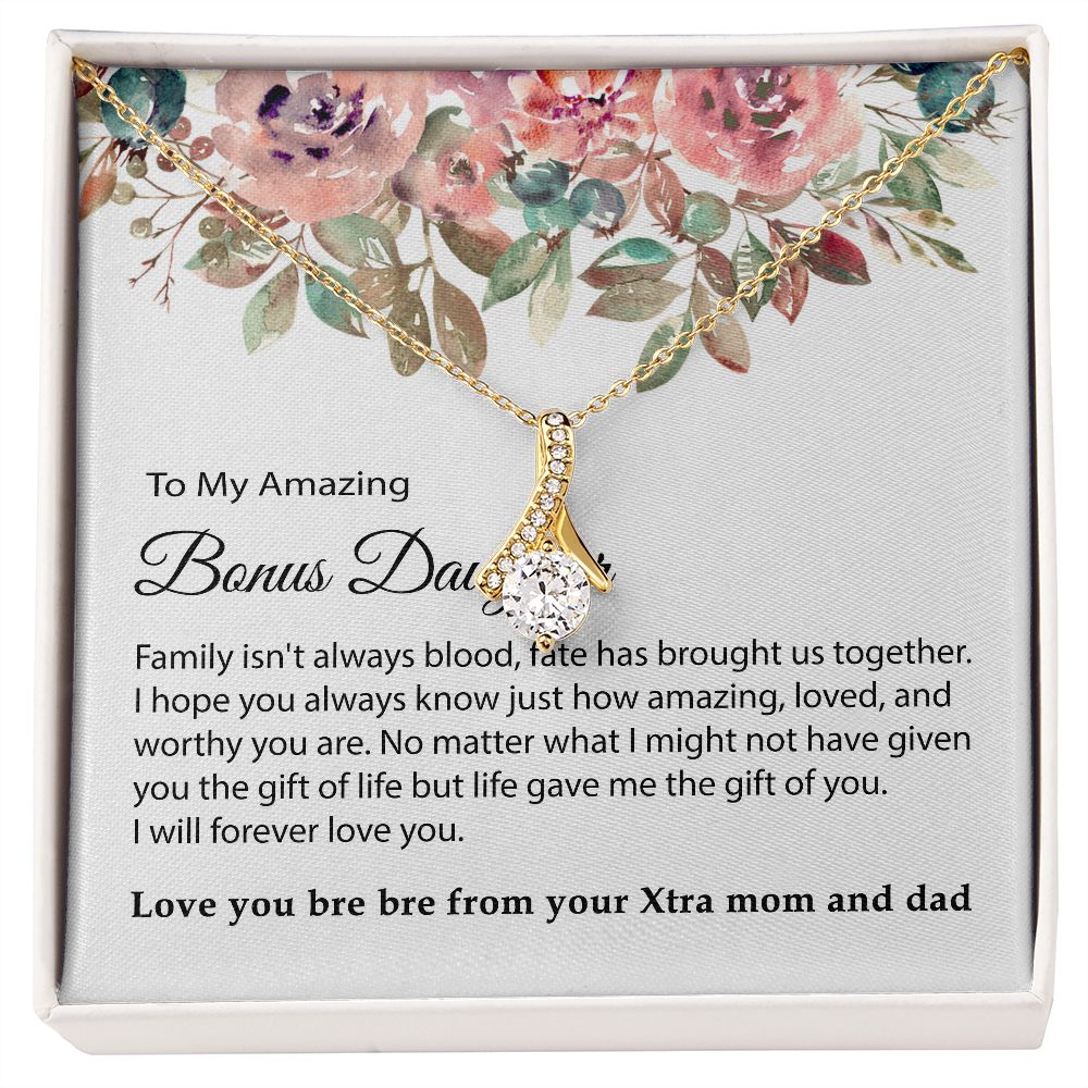 Bonus Daughter Gift, To my Bonus Daughter, Step daughter Gifts from Stepmom, Stepdaughter Gift, Bonus Daughter, Bonus Daughter Necklace JWSN110740 (Custom 1212)