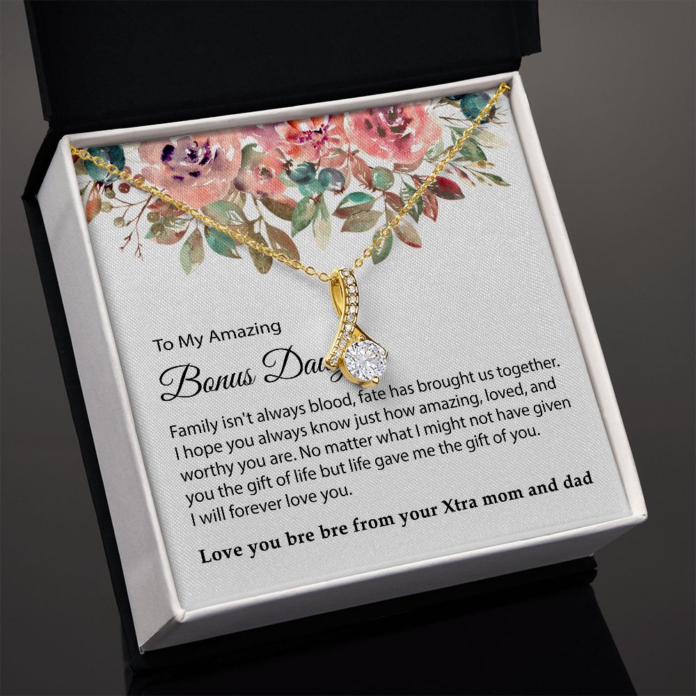Bonus Daughter Gift, To my Bonus Daughter, Step daughter Gifts from Stepmom, Stepdaughter Gift, Bonus Daughter, Bonus Daughter Necklace JWSN110740 (Custom 1212)
