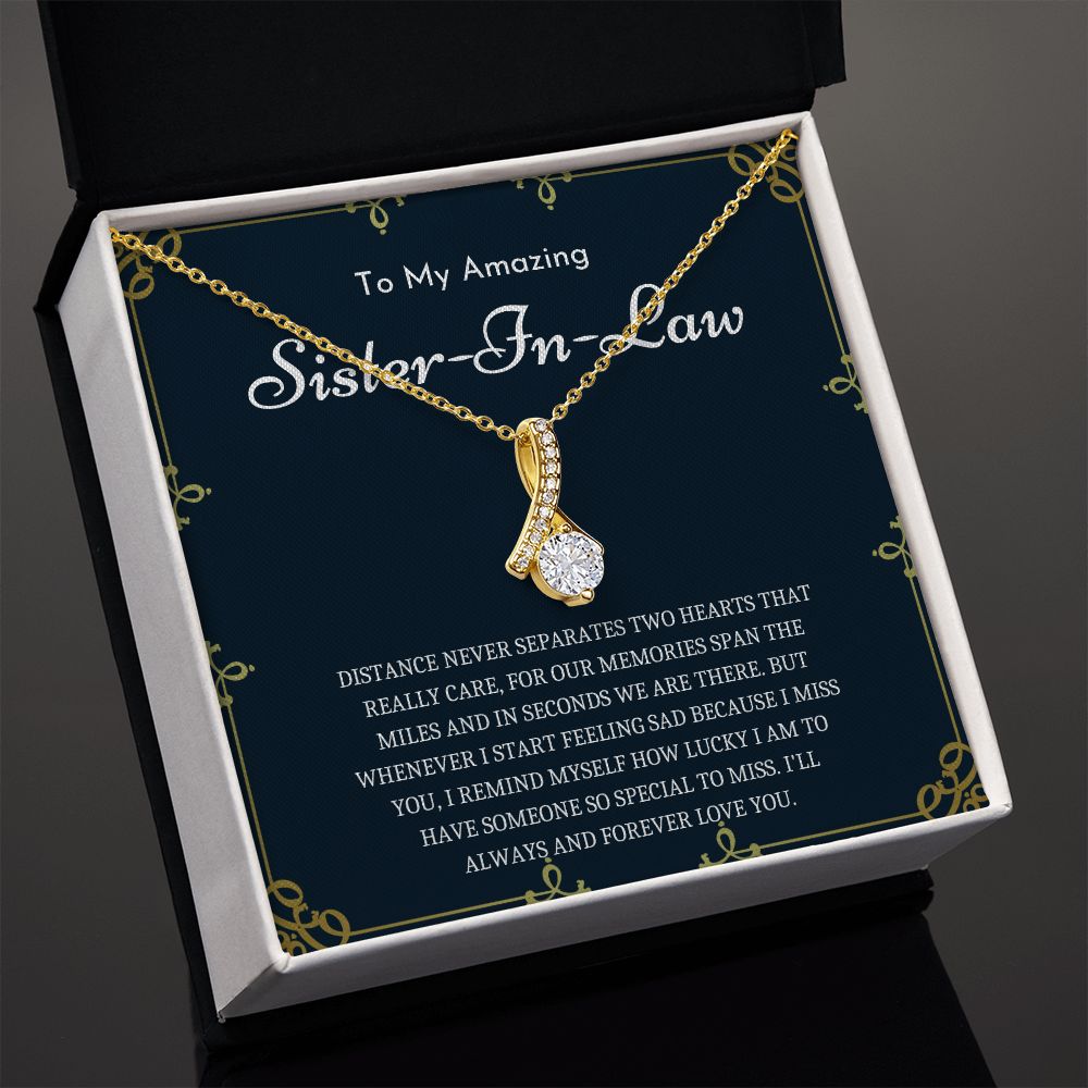 To My Sister-In-Law Gift - Sentimental Pendant Necklace in a Beautiful Gift Box, Birthday Gift, Christmas Gift, Sister in Law Gift from Bride, Gift for Sister in Law, sister in law necklace, wedding gift SNJW23-240205