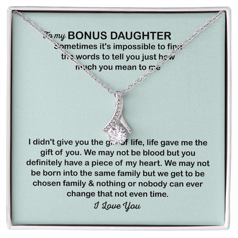 To My Bonus Daughter Necklace, Christmas Gifts For Bonus Daughter, Stocking Stuffers For Teenage Girls, Chosen Family, Stepdaughter Gift B09M2QTJ7S