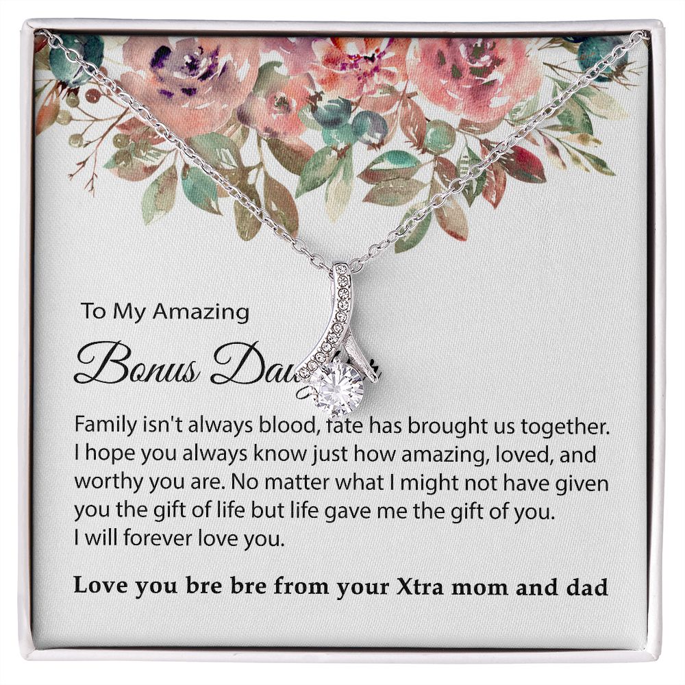Bonus Daughter Gift, To my Bonus Daughter, Step daughter Gifts from Stepmom, Stepdaughter Gift, Bonus Daughter, Bonus Daughter Necklace JWSN110740 (Custom 1212)