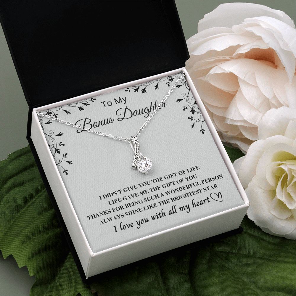 To My Bonus Daughter Gift - Express Your Love and Gratitude ,Bonus Daughter Gift, Step daughter Gifts from Stepmom, Stepdaughter Gift, Bonus Daughter, Bonus Daughter Necklace SNJW23-010317