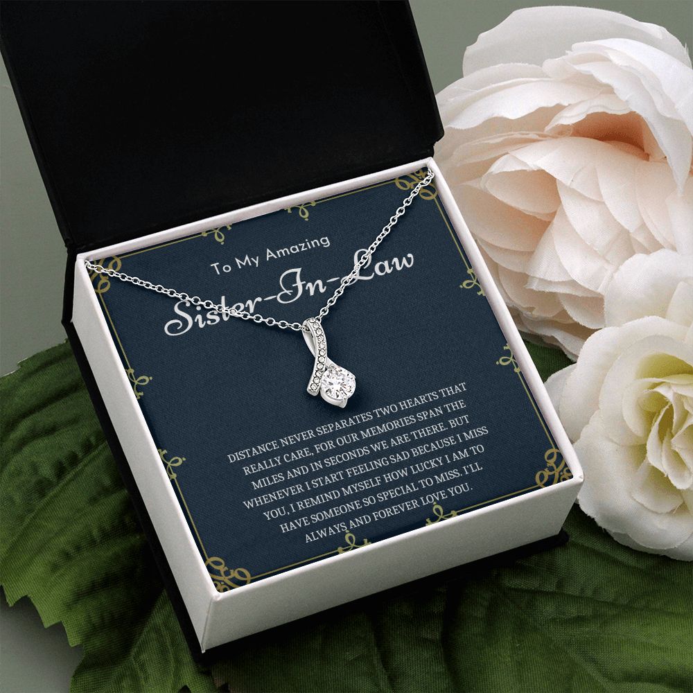 To My Sister-In-Law Gift - Sentimental Pendant Necklace in a Beautiful Gift Box, Birthday Gift, Christmas Gift, Sister in Law Gift from Bride, Gift for Sister in Law, sister in law necklace, wedding gift SNJW23-240205