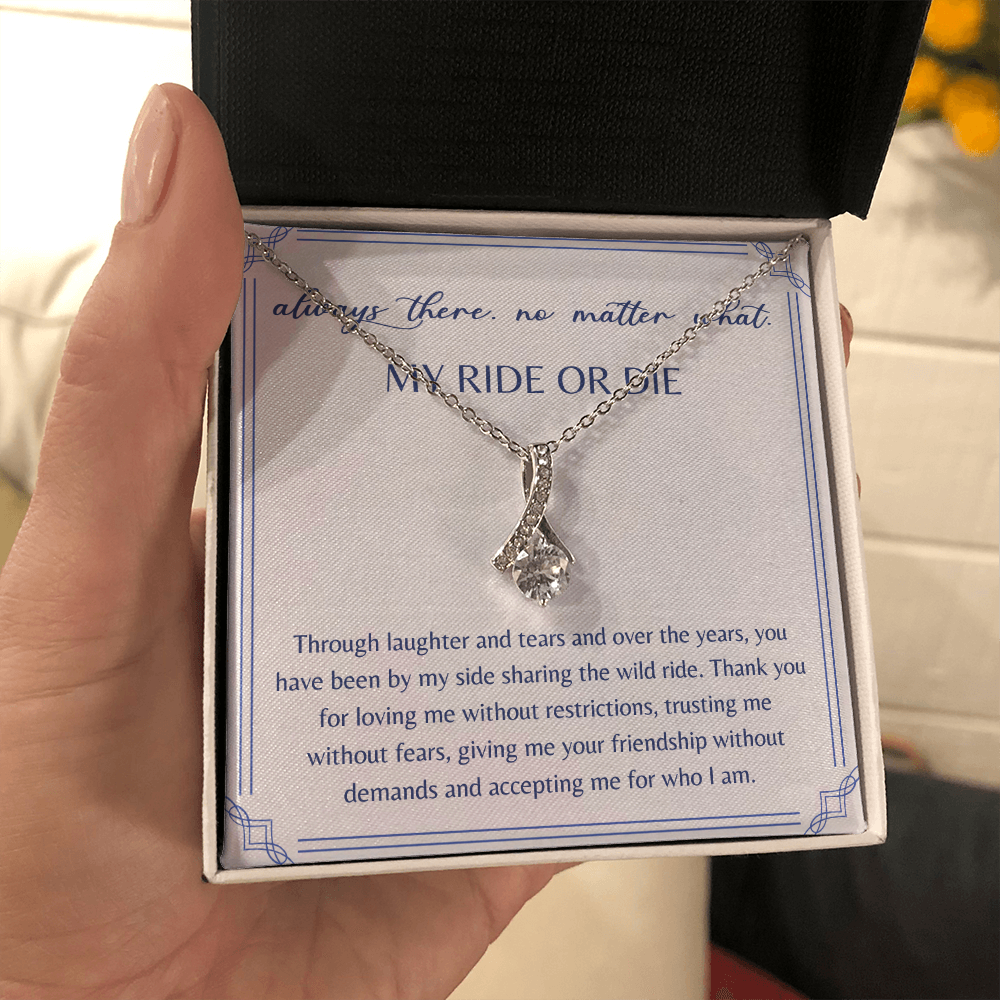 Always there. no matter what. My Ride or Die, Necklace Gift For Wife B09JBDZ5FJ