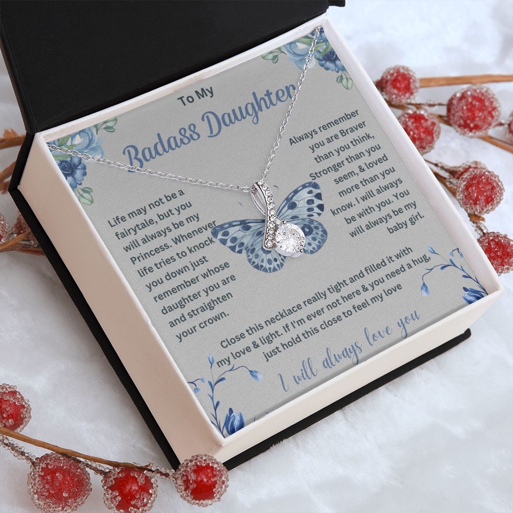 My Badass Daughter Necklace - Stylish Jewelry for Strong Women, Badass Daughter Gift, Badass Daughter Jewelry, Badass Daughter Necklace, Daughter Gift From Mom or Dad SNJW23-230217