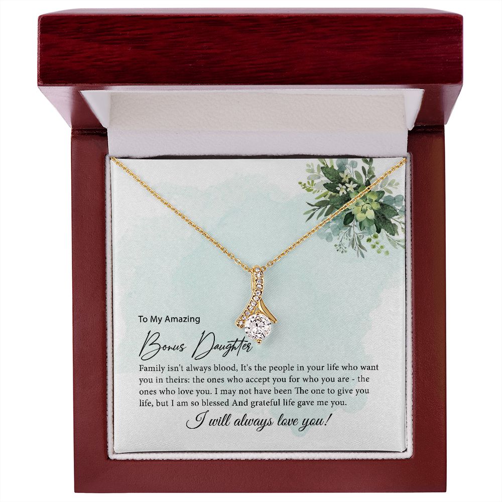 Bonus Daughter Gift, To my Bonus Daughter, Step daughter Gifts from Stepmom, Stepdaughter Gift, Bonus Daughter, Bonus Daughter Necklace JWSN110745 B0BLP8Q8BH