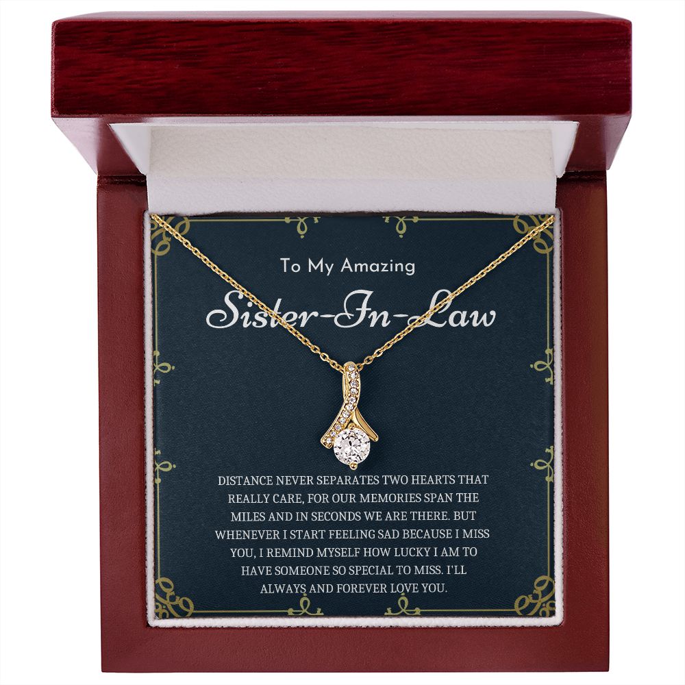 To My Sister-In-Law Gift - Sentimental Pendant Necklace in a Beautiful Gift Box, Birthday Gift, Christmas Gift, Sister in Law Gift from Bride, Gift for Sister in Law, sister in law necklace, wedding gift SNJW23-240205
