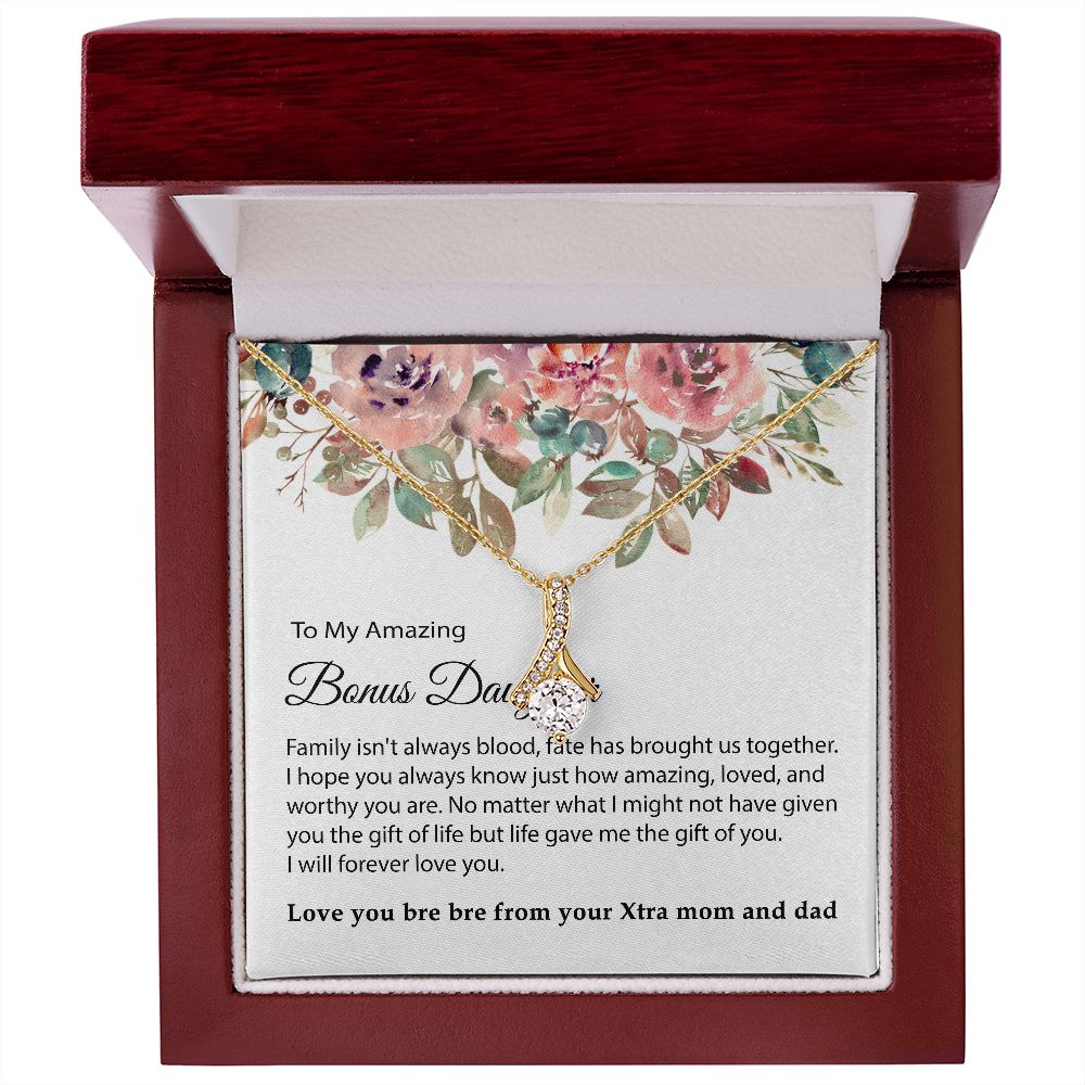 Bonus Daughter Gift, To my Bonus Daughter, Step daughter Gifts from Stepmom, Stepdaughter Gift, Bonus Daughter, Bonus Daughter Necklace JWSN110740 (Custom 1212)