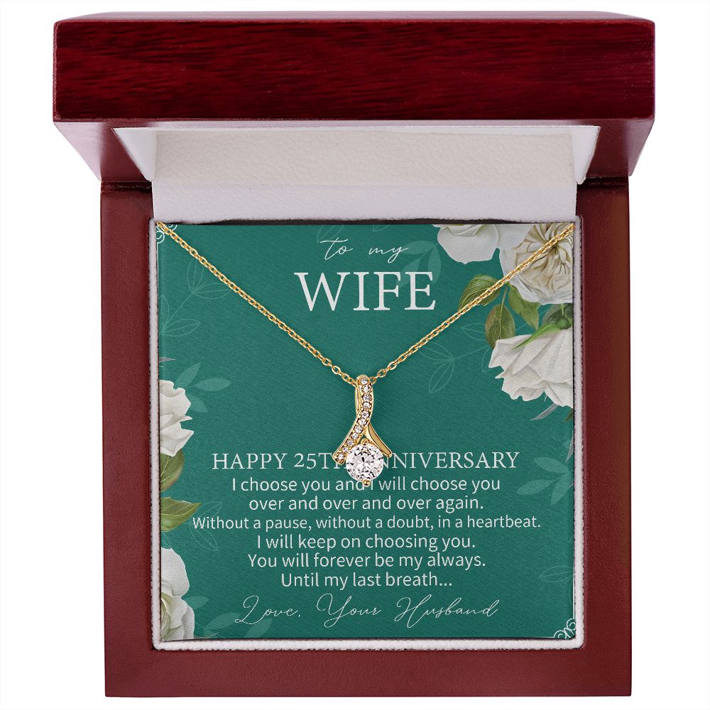 25th Anniversary For Wife - 25 Year Wedding Anniversary Necklace – 25 Year Anniversary Jewelry Gifts – 25th Wedding Gift For Her