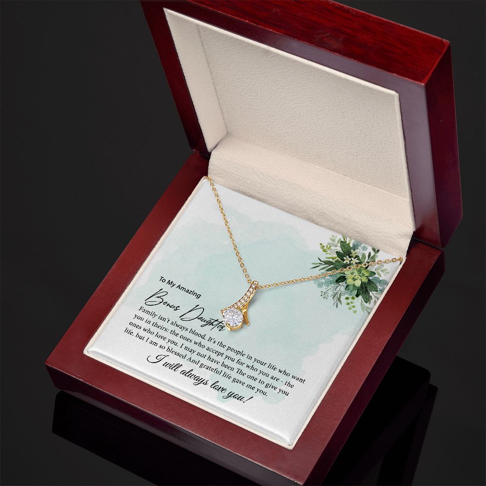 Bonus Daughter Gift, To my Bonus Daughter, Step daughter Gifts from Stepmom, Stepdaughter Gift, Bonus Daughter, Bonus Daughter Necklace JWSN110745 B0BLP8Q8BH