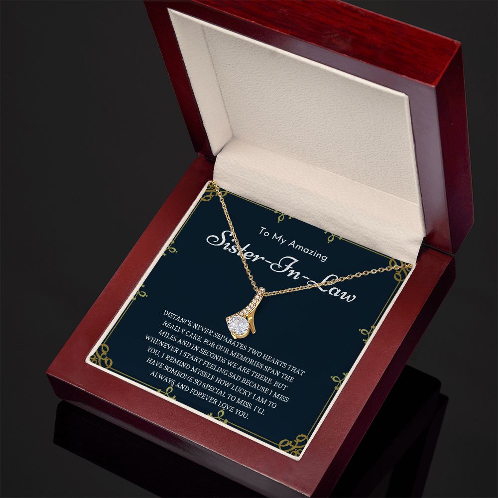 To My Sister-In-Law Gift - Sentimental Pendant Necklace in a Beautiful Gift Box, Birthday Gift, Christmas Gift, Sister in Law Gift from Bride, Gift for Sister in Law, sister in law necklace, wedding gift SNJW23-240205