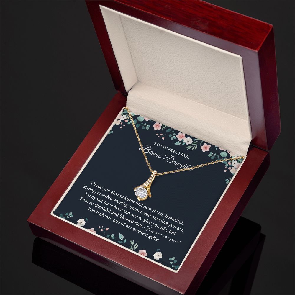 Bonus Daughter Gift, Birthday Gift to Bonus Daughter, Bonus Daughter Necklace JWSN110750 B0BLP89D29