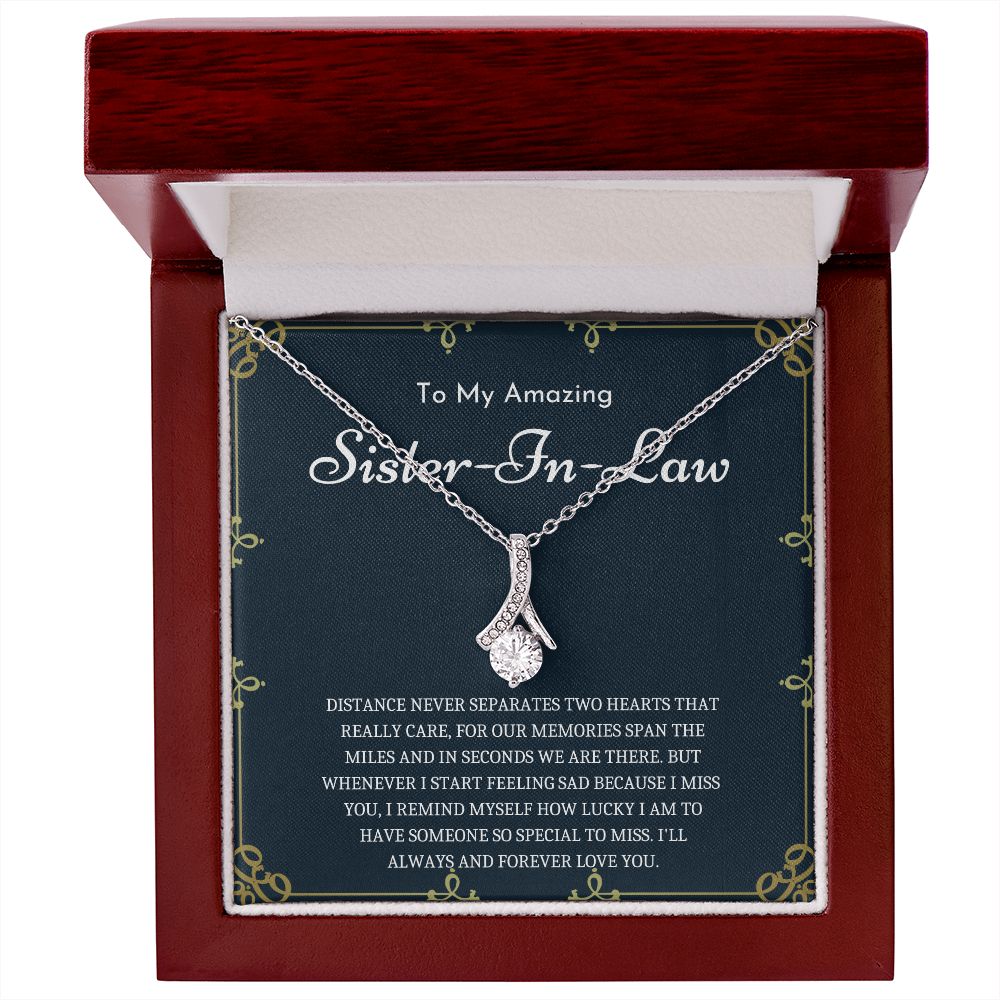 To My Sister-In-Law Gift - Sentimental Pendant Necklace in a Beautiful Gift Box, Birthday Gift, Christmas Gift, Sister in Law Gift from Bride, Gift for Sister in Law, sister in law necklace, wedding gift SNJW23-240205