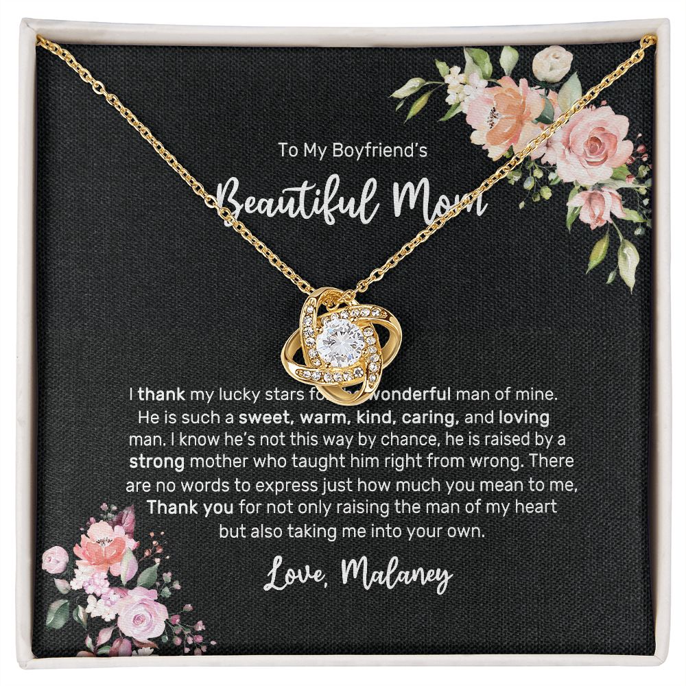 Boyfriend Mom Necklace,Gift for Boyfriend Mother,Birthday Gift,Christmas Gift,Mothers Day Gift for Boyfriends Mom Message Card tt2411 (Malaney)
