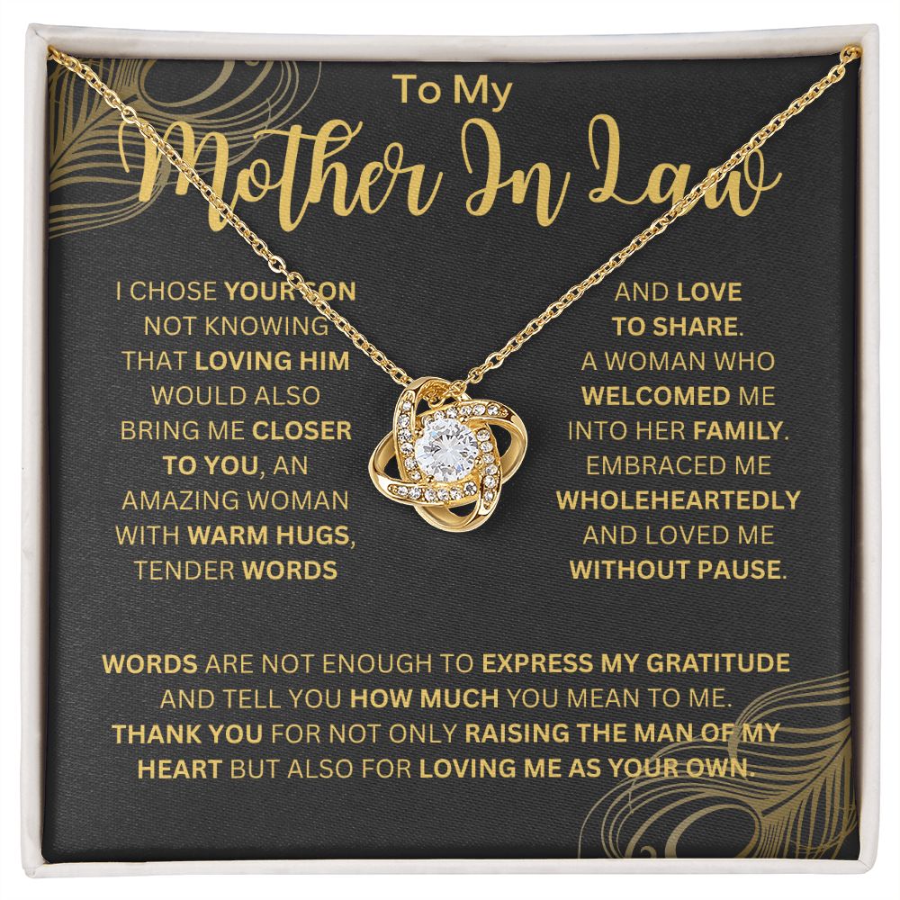 Heartfelt Christmas Gift for Mother-in-Law: Daughter-in-Law Necklace with Message Card