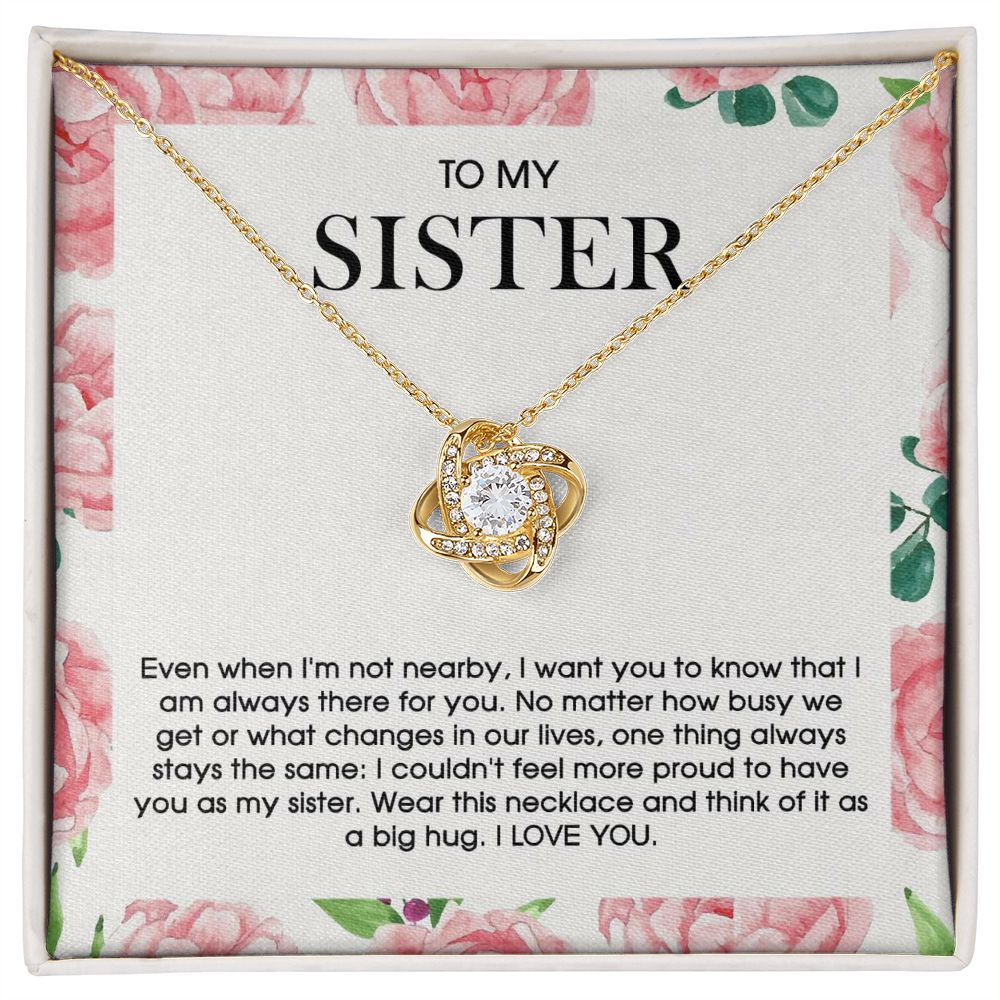 To My Sister Love Knot Necklace Gift With Notecard | Christmas Gift For Sister | Sister Gift Ideas | Sister Birthday, Thank You, Inspiring 10121 ttstore-1012-01x13