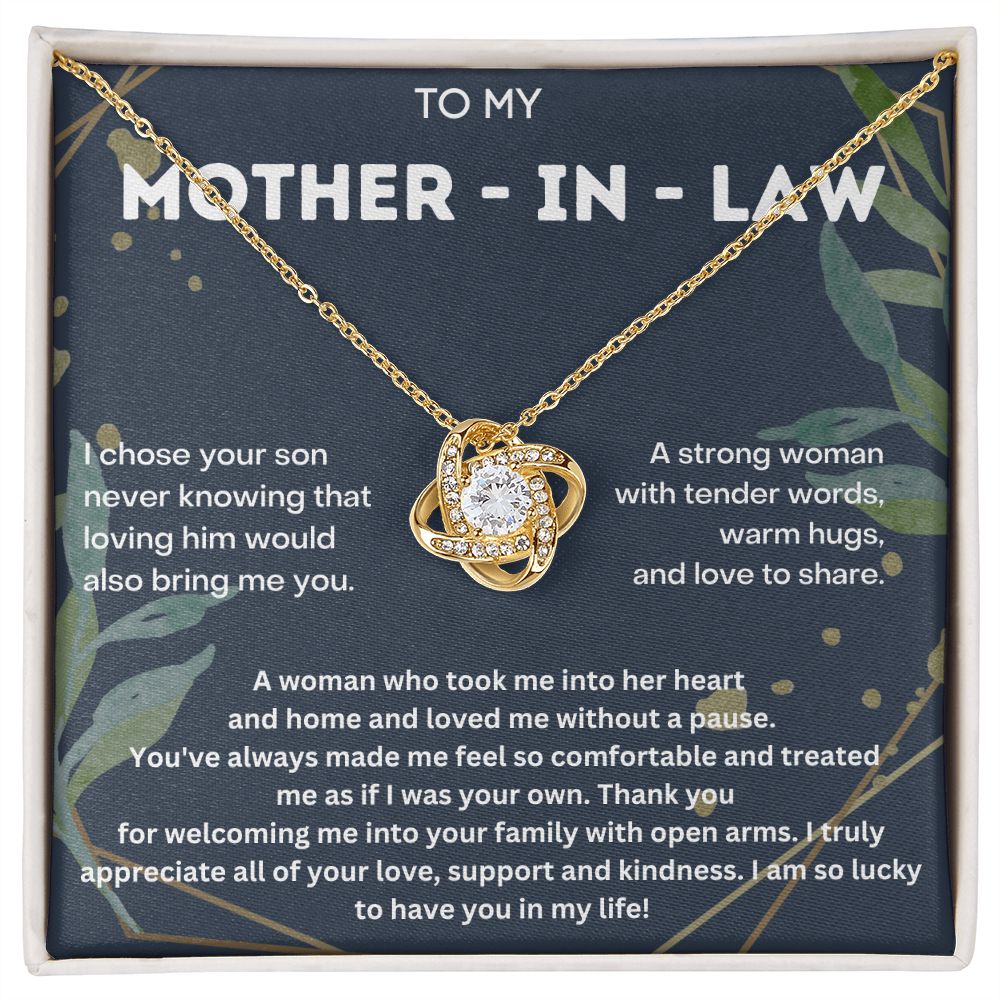 Personalized Mother-in-Law Christmas Gift: Daughter-in-Law Necklace with Message Card - Perfect Christmas Gift