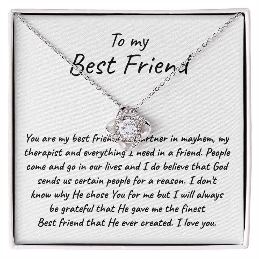 The Love Knot Necklace To My Best Friend, CHRISTMaS GIFT IDEa; Suitable for Sister-in-law; Longtime Friend