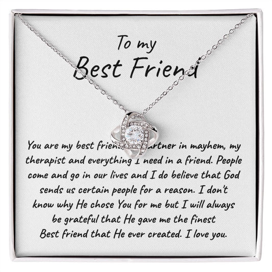 The Love Knot Necklace To My Best Friend, CHRISTMaS GIFT IDEa; Suitable for Sister-in-law; Longtime Friend