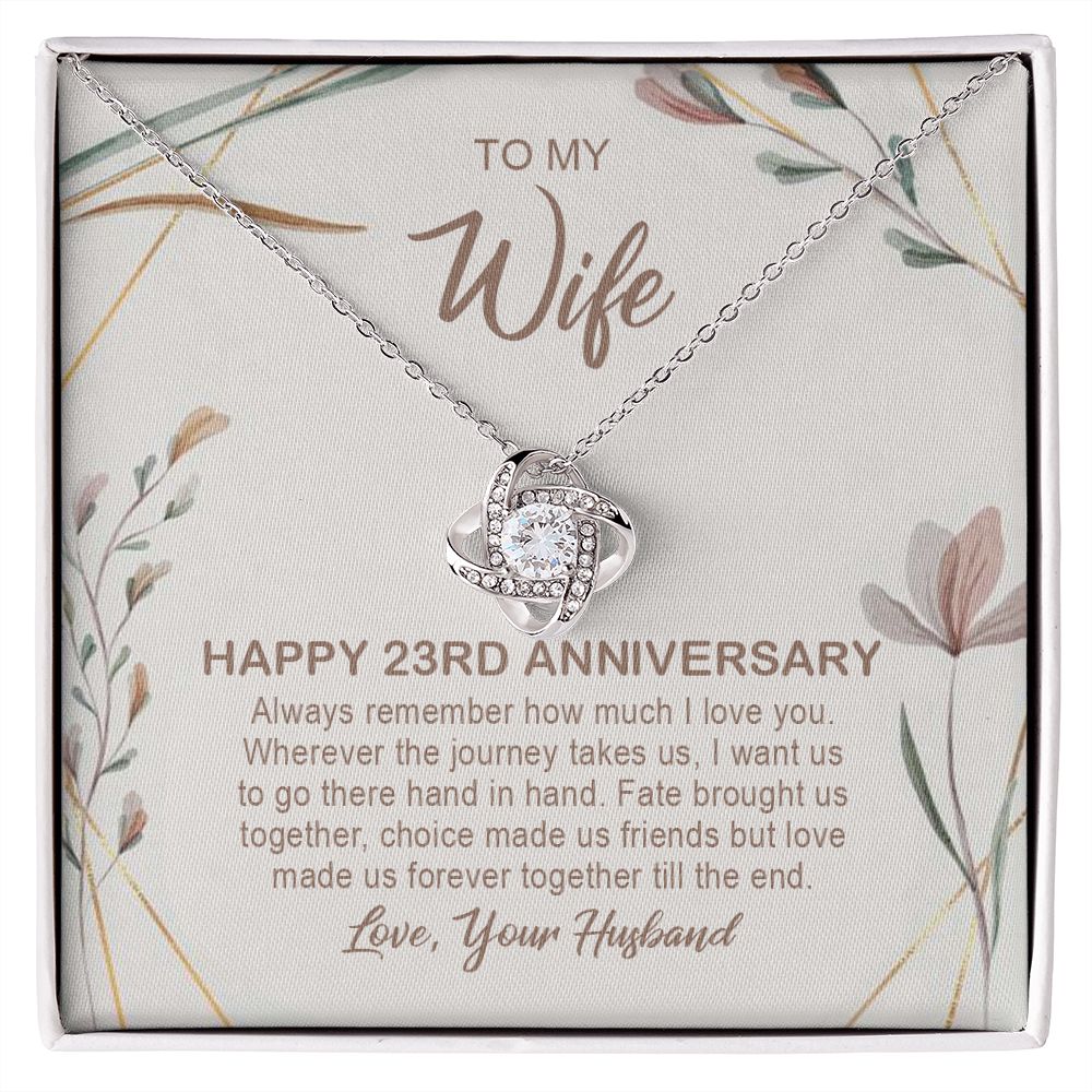 23rd Wedding Anniversary Wife Gift – 23rd Anniversary Love Knot Necklace Gift For Wife